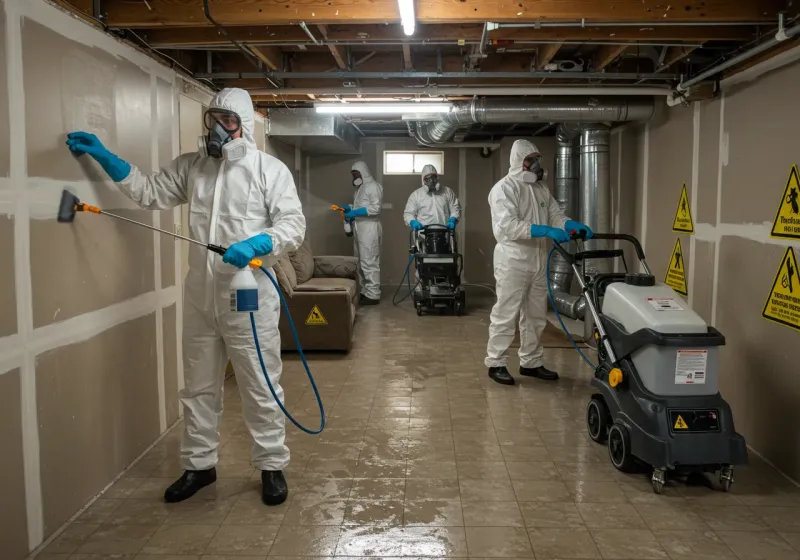 Basement Moisture Removal and Structural Drying process in Grand Bay, AL